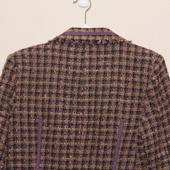 Vintage True Meaning Blazer Jacket Size Large Open front Plaid Peplum - Picture 8 of 10